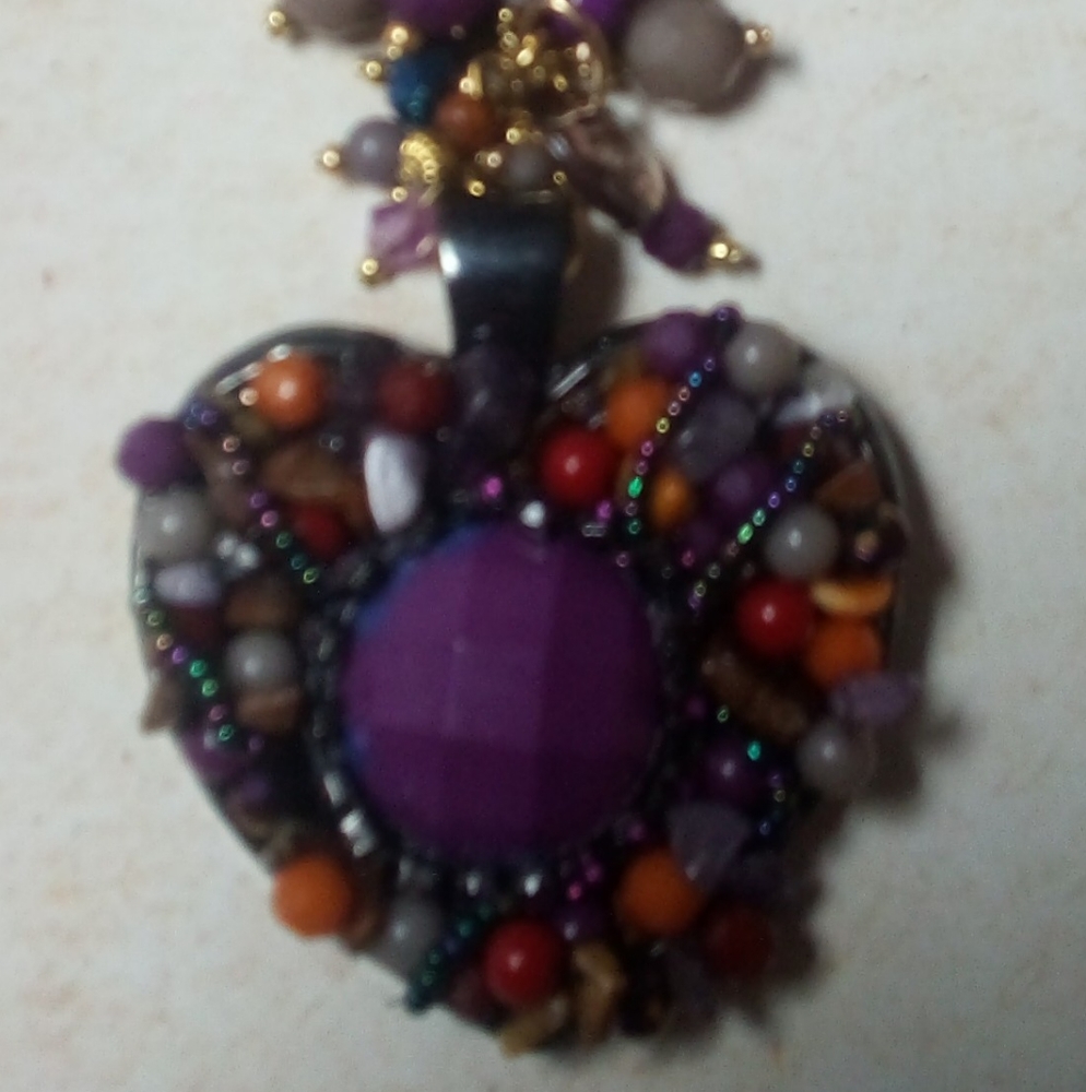 Handmade Plum Heart Handbag Charm Keychain FOB